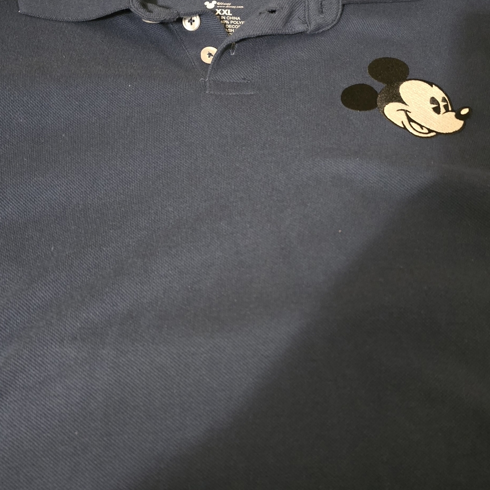 Navy Polo Shirt with Mickey Mouse Embroidery